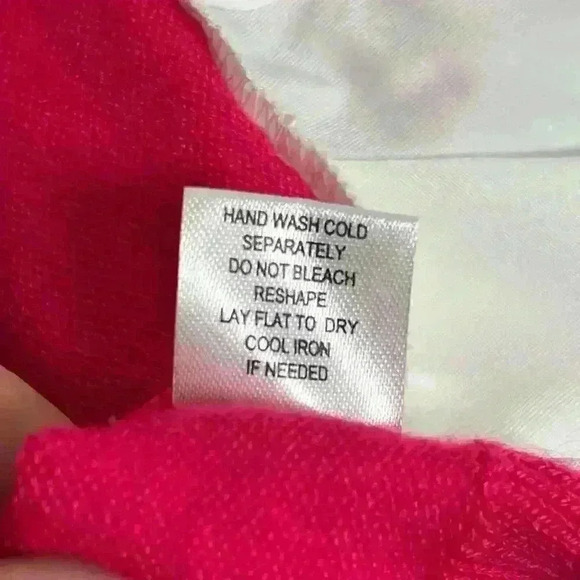 Athena Marie Pink Sweater with White Layered Hem Women’s Size S - Picture 7 of 12